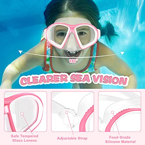 Supertrip Kids Snorkeling Set, Snorkeling Gear for Kids 6-14, Dry Top Snorkel Adjustable Swim Fins  
Supertrip Snorkelin