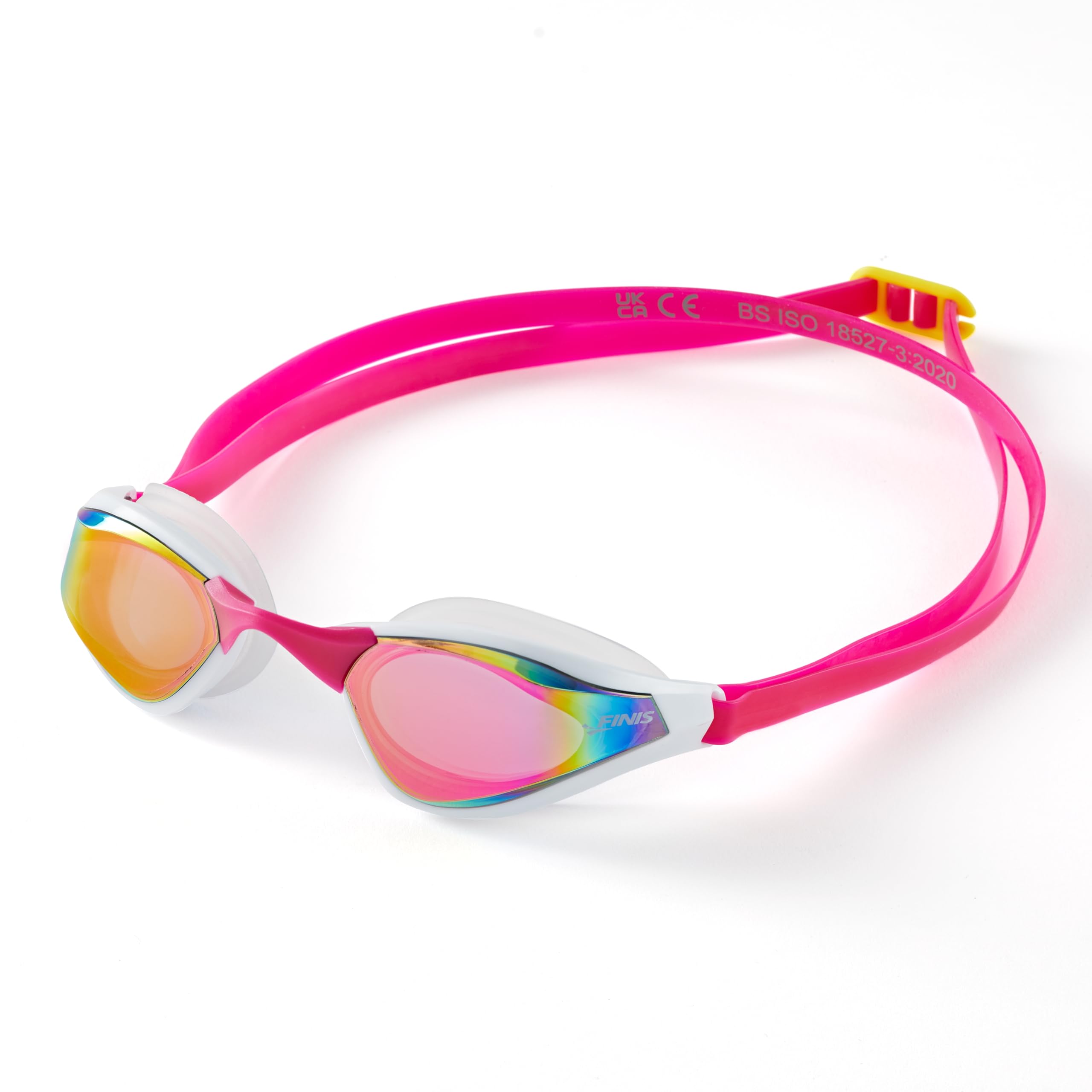 FINIS Mach 1 Low-Profile Racing Goggles Pink Opal for Swimmers with 5 Nose Pieces and Carry Bag