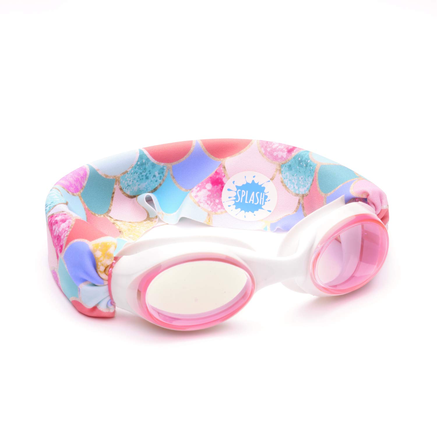 Splash Place PINKS & PURPLES Swim Goggles for Adult & Kids - Soft Fabric Strap, Clear Lenses, Kids Pool and Beach Swimm
