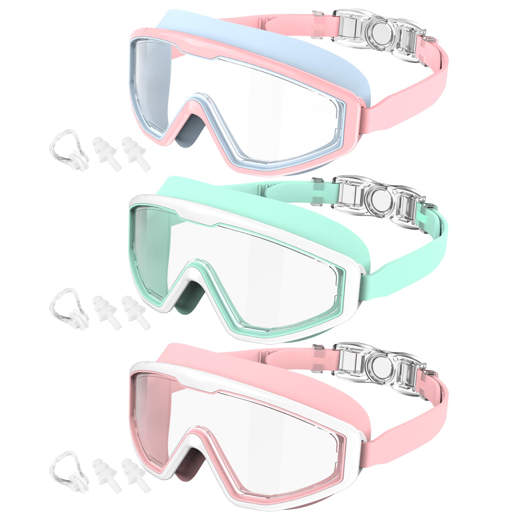 3 Pack Kids Swim Goggles Anti-Fog UV Protection for Boys Girls 4-16
| Kids Swimming Goggles 3 Pack Anti-Fog UV Protecti